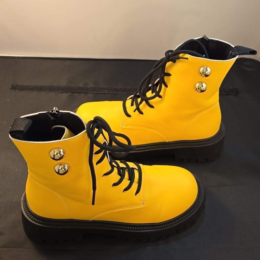 Women's Round Toe Lace-Up Patchwork Chunky Sole, … - image 8